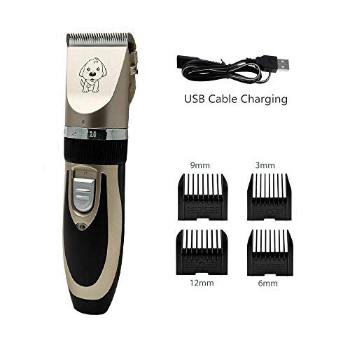Vlio Dog Grooming Clippers Electric Pet Trimmer Kit Cordless Low Noise Grooming Set USB Rechargeable Dogs Clippers Shaver for Cats, Dogs and Animals