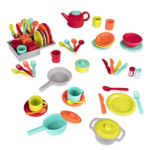 Battat - Deluxe Kitchen - Pretend Play Accessory Toy Set (71 Pieces Including Pots & Pans) #TOP2