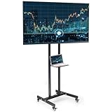 LETTURE Soporte TV Móvil con Ruedas para 32-55 Pulgadas LCD LED, Soporte TV Pie Ajustable en Altura con Estante, Carro TV...