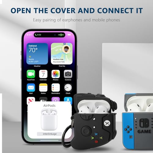 Image of [2Pack] Gedicht for Airpods 2nd Generation Case, Cute AirPods 1st Generation Cartoon Case,Unique Design Funny Fun Kawaii 3D Cartoon Characters Silicone AirPods 1&2 Case for Men Women,Games Console