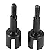 Dilwe 2pcs axe de Roue de Voiture rc, Essieu de Roue en métal pour HIMOTO E10MTL / E10MT / E10BP 1/10 Voiture RC(Noir)