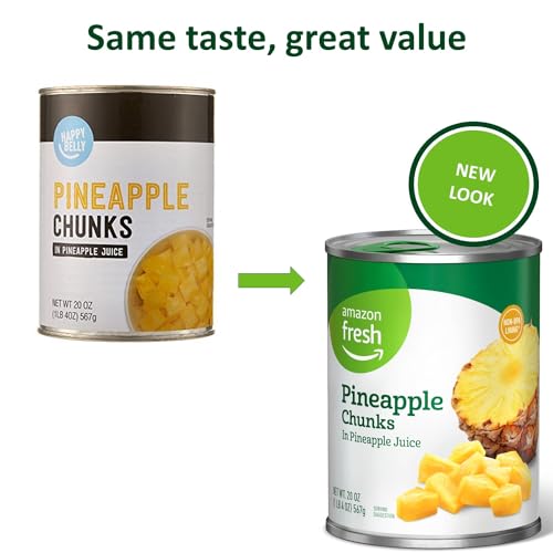 Amazon Fresh - Canned Pineapple Chunks in Pineaple Juice, 20 oz (Previously Happy Belly, Packaging May Vary) - Thumbnail 3