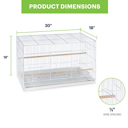 Image of Prevue Pet Products Flight Cage Metal Steel Bird Crate, Multi-Bird Home Stackable Cage for Birds, Home Crate for Extra-Small Pet Parakeets, Finches, and More, White