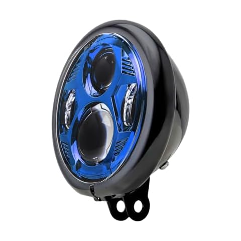 5.75 Inch Motorcycle LED Headlight Compatible with Harley Davidson Models 5.75 Inch Blue Light Bucket Housing with H4 Wiring Harness for Motorcycle Cover