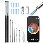 AZHE Pulizia Orecchie Otoscopio, Pulitore Orecchie 1920P HD E Connessione Wifi, Pulisci Orecchie Con 6 LED, IP67 Impermeabile, Compatibile Con iPhone/iPad/Android (Nero)