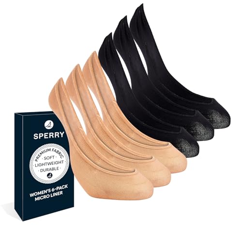 Image of Sperry Women's Microfiber No Show Liner Socks - 3 Pair Pack - Lightweight Casual Micro Liners