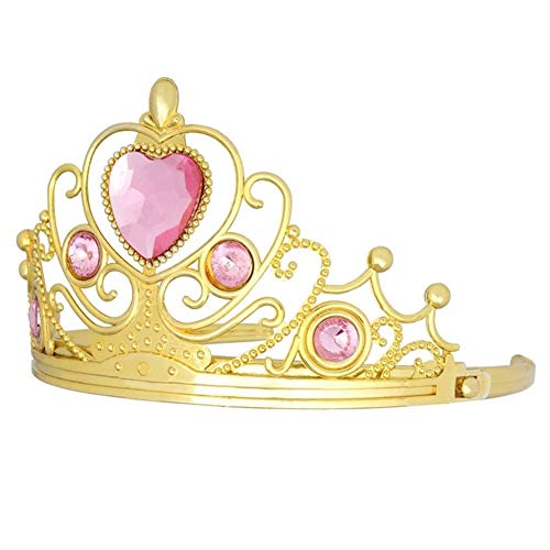 Preisvergleich Produktbild Love lamp Diademe Niedlichen Strass Herz goldene Hochzeit Krone Stirnband Prinzessin rosa Kunststoff Tiara Haarband for Mädchen Kinder Haarschmuck Schmuck Stirnbänder Für Mädchen