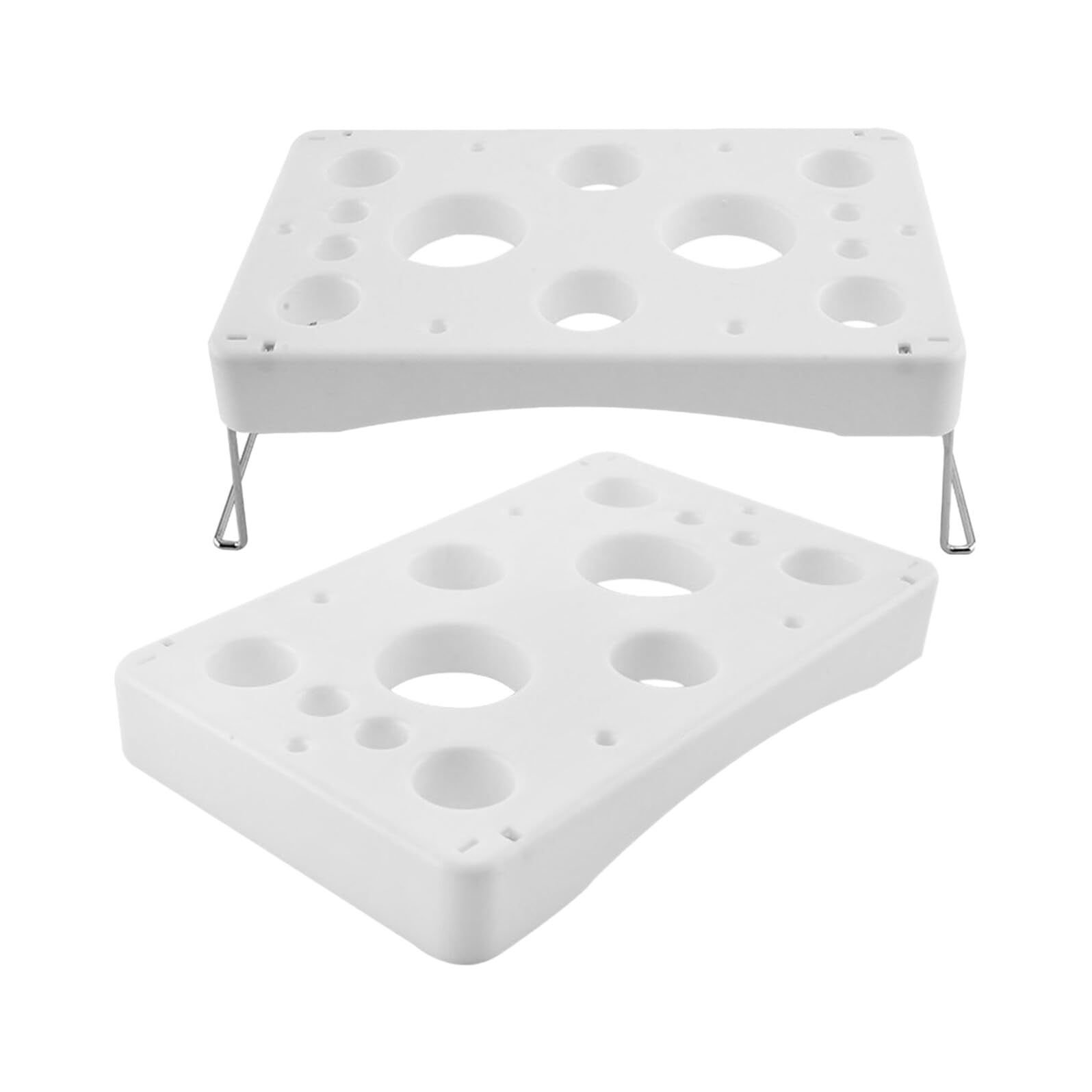 TOYANDONA 2 Piezas Soporte para Mangas Pasteleras de Plástico y Acero Inoxidable Estructura Estable y Diseño de 12 Agujeros para Repostería y Estudios de Pastelería