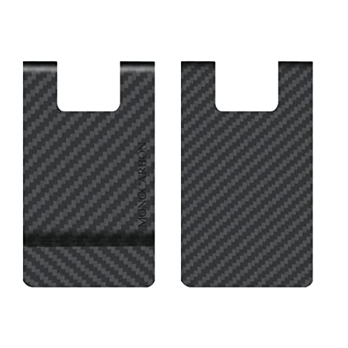 Image of MONOCARBON 2in1 Carbon Fiber Money&Credit Card Clip,RFID Blocking Wide Credit Card&Cash Holder for Men Front Pocket