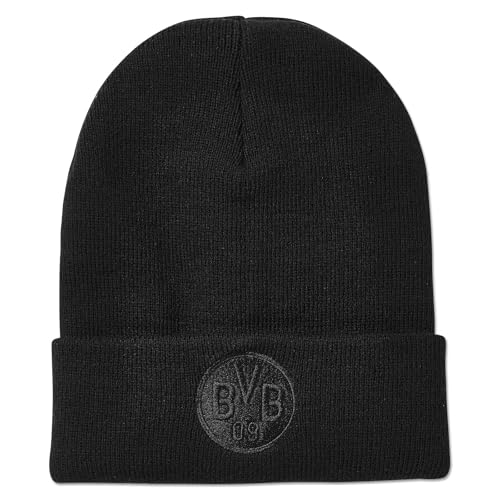 Dortmund Borussia Beanie Wintermütze (DE/NL/SE/PL, Alphanumerisch, Einheitsgröße, schwarz/schwarz)