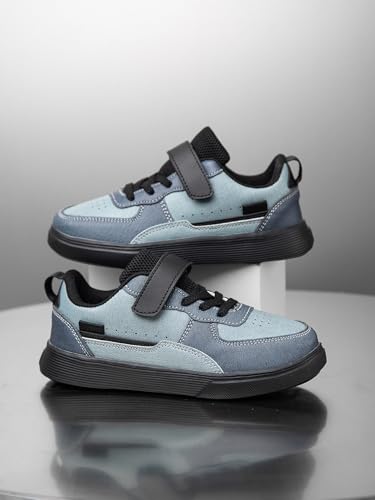 Boys and Girls Board Shoes Adjustable Hook and Loop Classic Low Top Kids Sneakers3