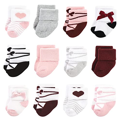 Image of Hudson Baby unisex-baby Cotton Rich Newborn and Terry Socks