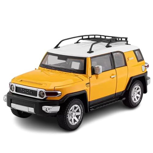 Image of Invite Enterprise Compatible for 1:24 Toyota FJ Cruiser Toy Car Model, Diecast Collectible Pull Back Model Car with Sound and Light, Toy Gift Vehicles for Adults Kids Boys Girls, Yellow