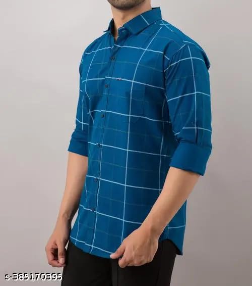 Image of Men's Cotton Casual Shirt, Brown, Full Sleeves, Regular Fit