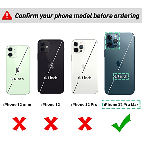 LAMEEKU Compatible with iPhone 12 Pro Max Wallet Case, Crossbody Chain Wrist Strap Quilted Card Holder Women Cover for iPhone 12 Pro Max 6.7"-Black