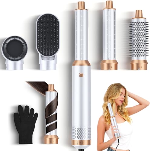 Image of 5 in 1 Blow Dryer Brush, Upgrade Hair Dryer Brush Air Curler Air Curling Wrap Styler, Detachable Hot Air Brush Negative Ion Curling Brush Iron, Hair Styling Tools for Drying Curling Straightening
