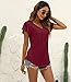 Women's Summer Tops Ruffle Sleeve V Neck Tunic Tops Business Casual Flowy Blouses for Women Red