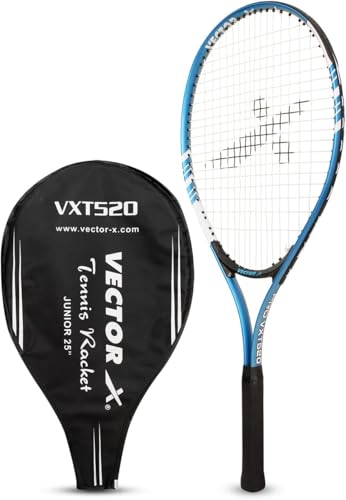 Image of Vector X VXT-520 Adult Men Recreational Tennis Racket Lightweight Aluminum Frame for Easy Swing|105 sq in Head|Pre-Strung Beginner Racquet for Outdoor Games Training & Practice (23 inch, 3 /4 Cover)