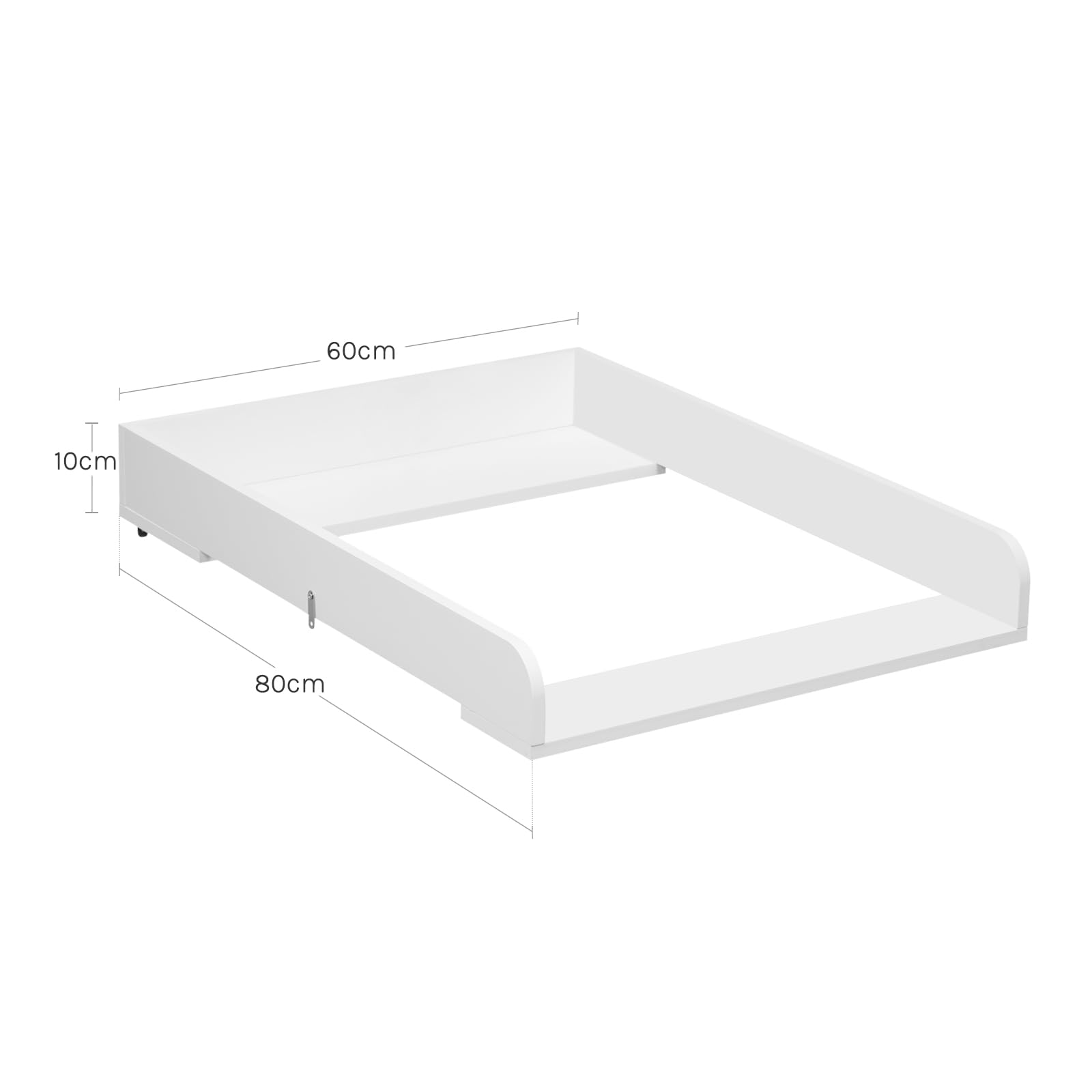WOLTU Plan à Langer Universel en MDF Amovible avec Profondeur réglable 46,5–50 cm, pour Commode 60x80x10 cm, Blanc