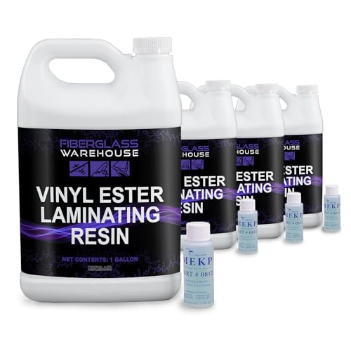 Vinyl Ester Resin- 4 Gallons with Catalyst- Excellent Corrosion-Resistant High-Impact Strength High-Temp Capabilities Superior Adhesion