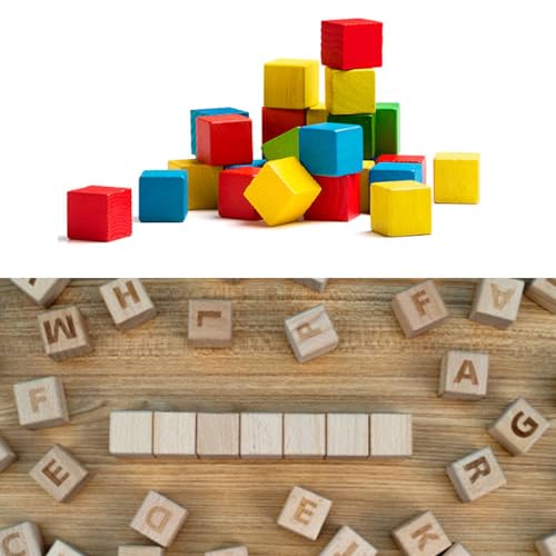 MUXGOA 500 Pcs Unfinished Wood Cubes,1 cm Wooden Blocks for Crafting,Small Wood Cubes for Crafts Making & DIY Projects & Decor
