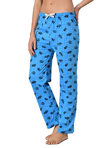Image of KOTTY Blue Cotton Printed Women Pyjama