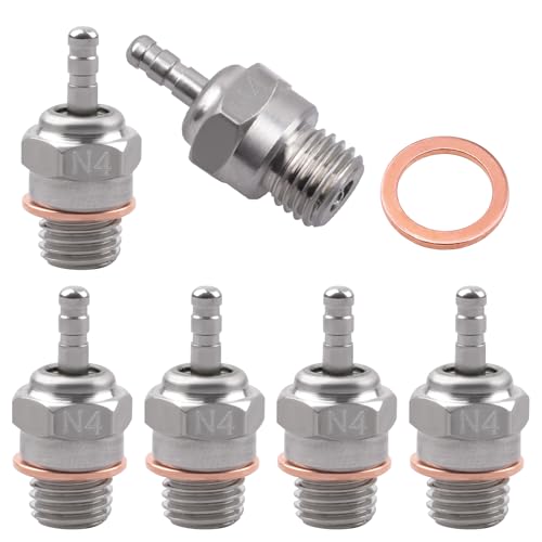 6PCS Hobbypark 70117 Glow Plug #4 N4 Spark Medium Hot Nitro Engine Parts for Traxxas Redcat HPI HSP...