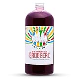 Hopser Food Fun Rainbow Slush Sirope AZO LIBRE | Botella de 1 litro | Concentrado para granizadores de helados, máquinas de helado, bebidas 1:5 hasta 1:20 (fresa)