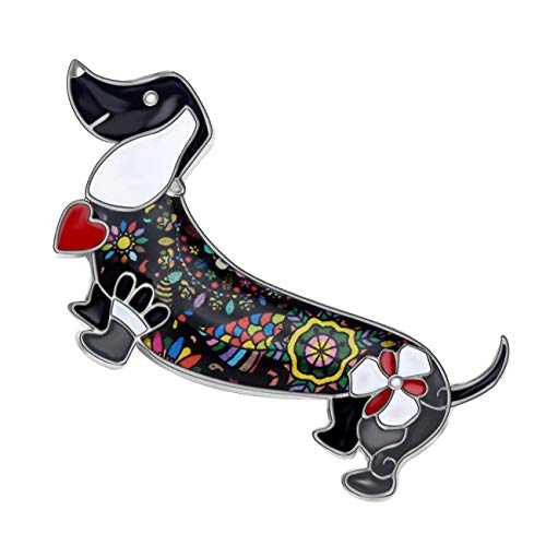 Image of Bonsny Enamel Alloy Sweet Dachshund Dog Brooches Pin Jewelry For Women Girls Novelty Gift Charms