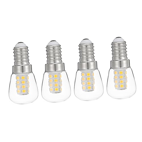 Holibanna Juego De 4 Bombillas De Bajo Consumo Para Frigorífico Pequeño Bombilla LED Para Electrodomésticos Bombilla De Repuesto Para Frigorífico Bombilla De Cristal Para Frigorífico