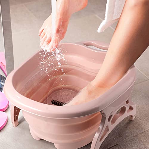Glaceon Large Foot Soaking Tub, Rubber bucket for feet, foot tub,foot bath, for at Home Spa Pedicures Plastic Foldable Bucket For Soaking Feet Callus Remover, Pumice Stone
