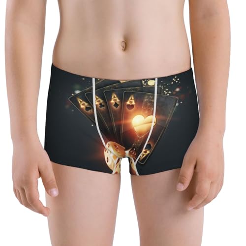 Boys' Cotton Boxer Brief Soft Underwear-Creative Poker