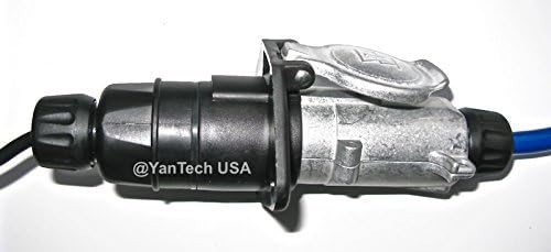 Four Cameras Heavy Duty Weather Resistant Rear View Camera Trailer Cable & Receptacle Set with 7-Contact Plug and Socket (33ft Extended Cable Included. - by YanTech USA