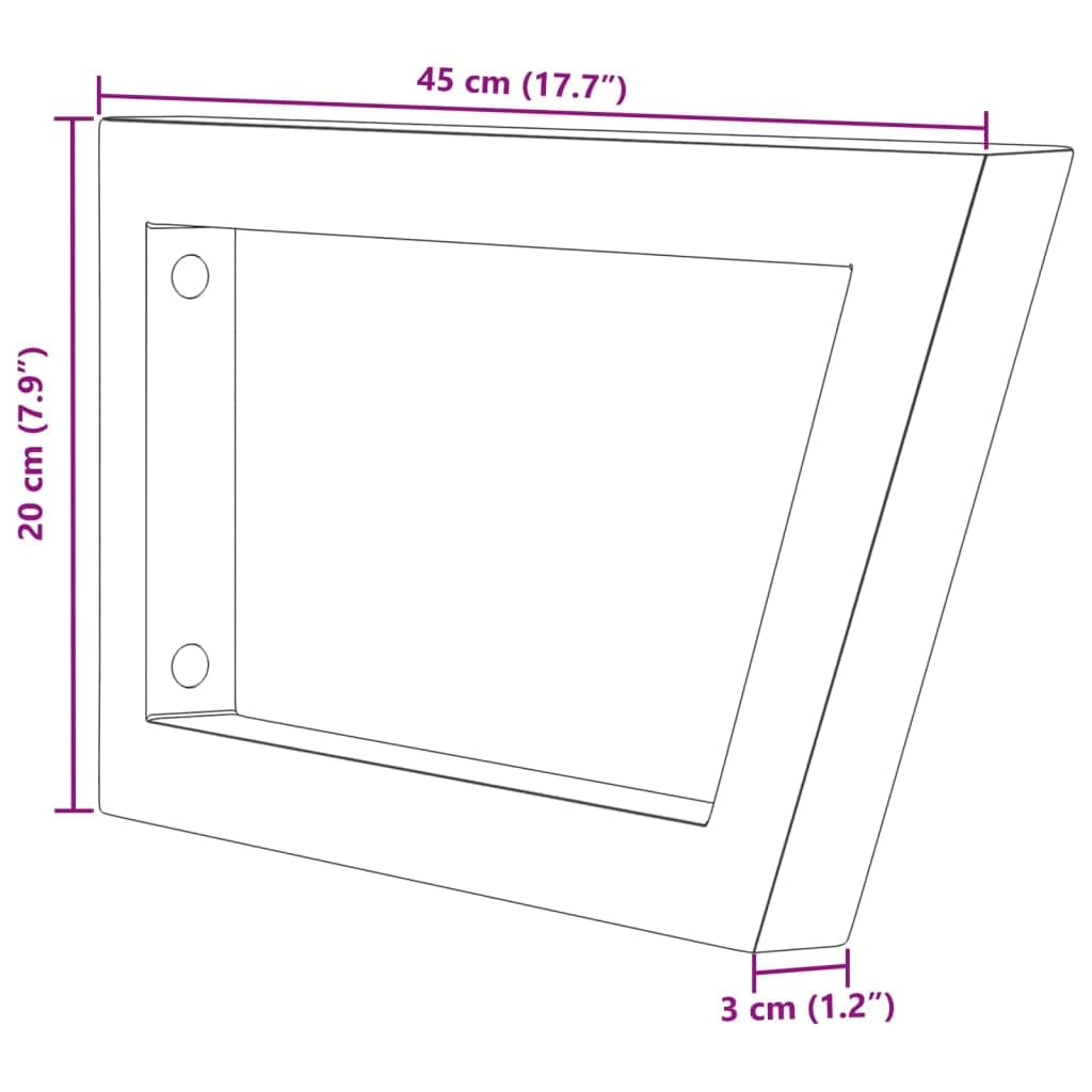 2er Set Trapez Wandhalterung Stahl Schwarz, Robuste Regalträger für Waschbecken, Multifunktionale Schweberegal Halterung Wandmontage