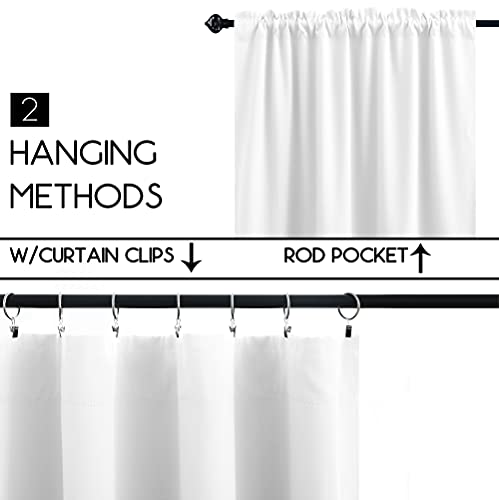 Image of KOUFALL Small Window Curtains White Short 36 Inch Length Semi Blackout for Kitchen Bathroom Door Laundry Room