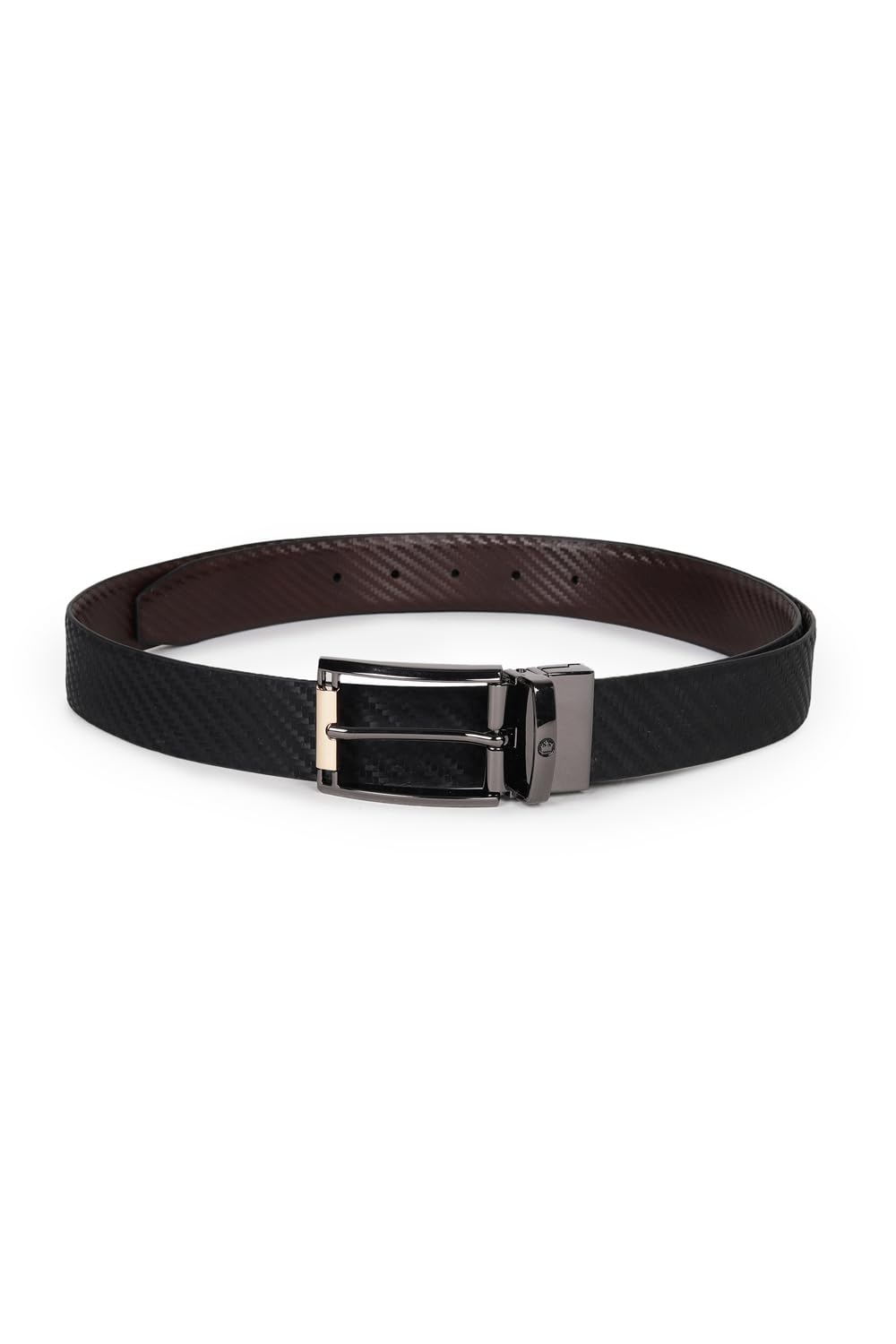louis philippe Men Textured Reversible Formal Italian Leather with Dual Tone Buckle Belt-picture-21