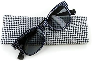 Aloha Eyewear Chex Unisex Bifocal Reading Sunglasses with Houndstooth Patterned Frames (Blue +1.50)