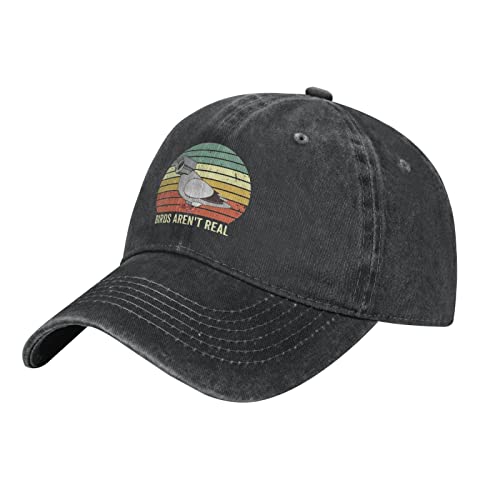 Birds Arent Real Vintage Washed Denim Baseball Cap Adjustable Dad Hats Gift for Men Women