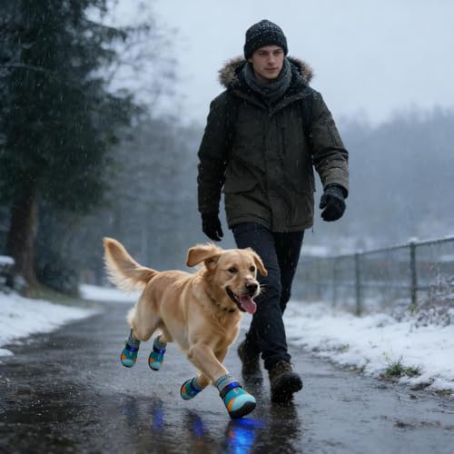 Bottes lumineuses pour chien réglables évitant les blessures en plein air