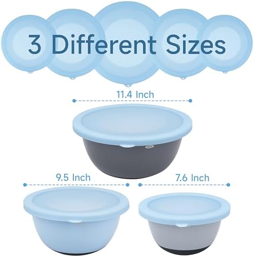 3 Pack Silicone Replacement Lids for OXO 1.5-Quart, 3-Quart & 5-Quart Good Grips Stainless-Steel Mixing Bowls, See-Through Silicone Lids, Dishwasher & Microwave Safe (Bowls Are Not Included) - Thumbnail 4