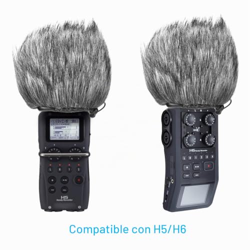 Miniatura 3 de Youshares Furry Exterior Parabrisas Muff, Filtro Pop Parabrisas Protector Para Zoom H5, H6 Práctico Grabador Digital Portátil