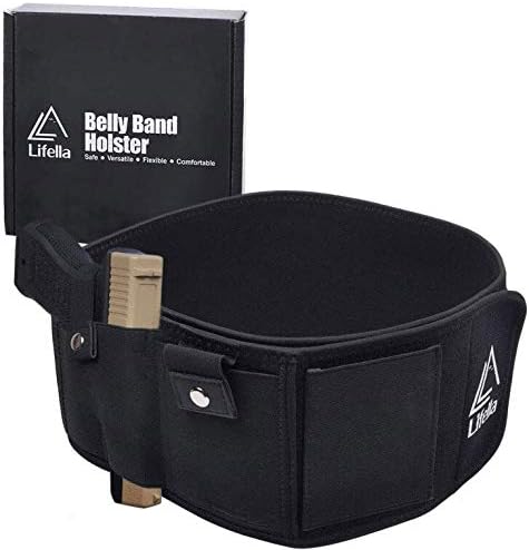 Miniatura 2 de Funda de banda para el vientre para salida oculta, color negro, interior de cintura, pistola, pistola, funda táctica con bolsa para revista, para