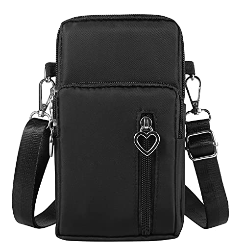 YICHEEY Nylon Cell Phone Purse Wallet Small Crossbody Phone Bag Pouch with Wrist Strap & Adjustable Shoulder Straps