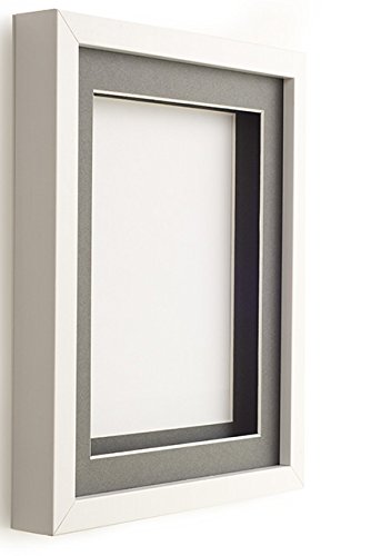 Frame Company White 20x16 inch Box Frame With Grey Mount for Image A3 *Choice of Size and Mount Colour* Fitted with Real Glass