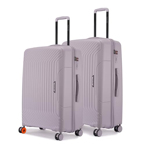 Image of Nasher Miles Coorg Hard-Sided Polypropylene Luggage Set of 2 | 65cm & 75cm | 8 Wheels Medium & Large Trolley Bag for Travel | Suitcase (Grey)