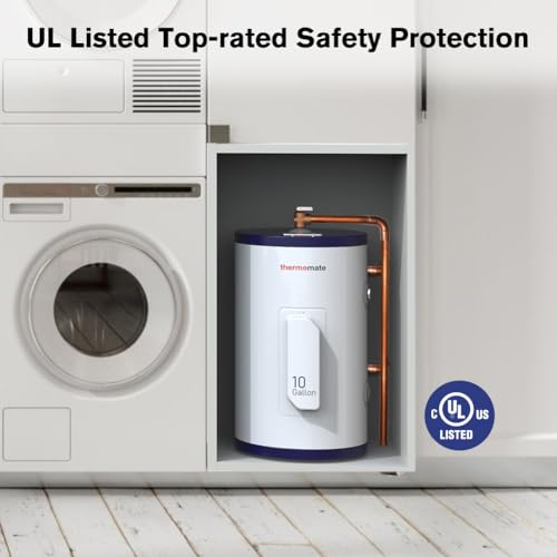 thermomate Tank Water Heater Electric, 10 Gallon Small Point of Use Hot Water Heater, 120 Volt 1500W Compact Residential Water Heater, Adjustable Thermostat, UL Listed (ES1000) - Thumbnail 3
