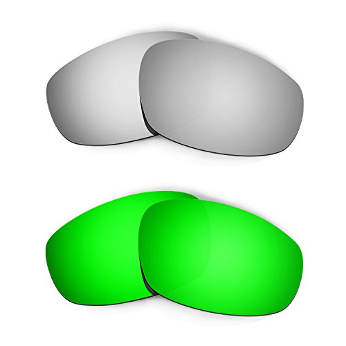 Lentes de repuesto para Oakley Split Jacket en color verde esmeralda y titanio