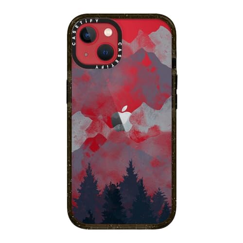 Coque iPhone 13 CASETiFY Impact transparente Winter Tale noir