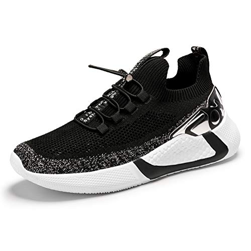 DEABOLAR Mens Casual Running Sneaker,Slip-On Athletic Shoes,Trail Running Shoe for Men Tennis Baseball Racquetball Cycling Silver White