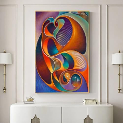 Peinture sur toile abstraite paysage fleurs art mural 40x60cm